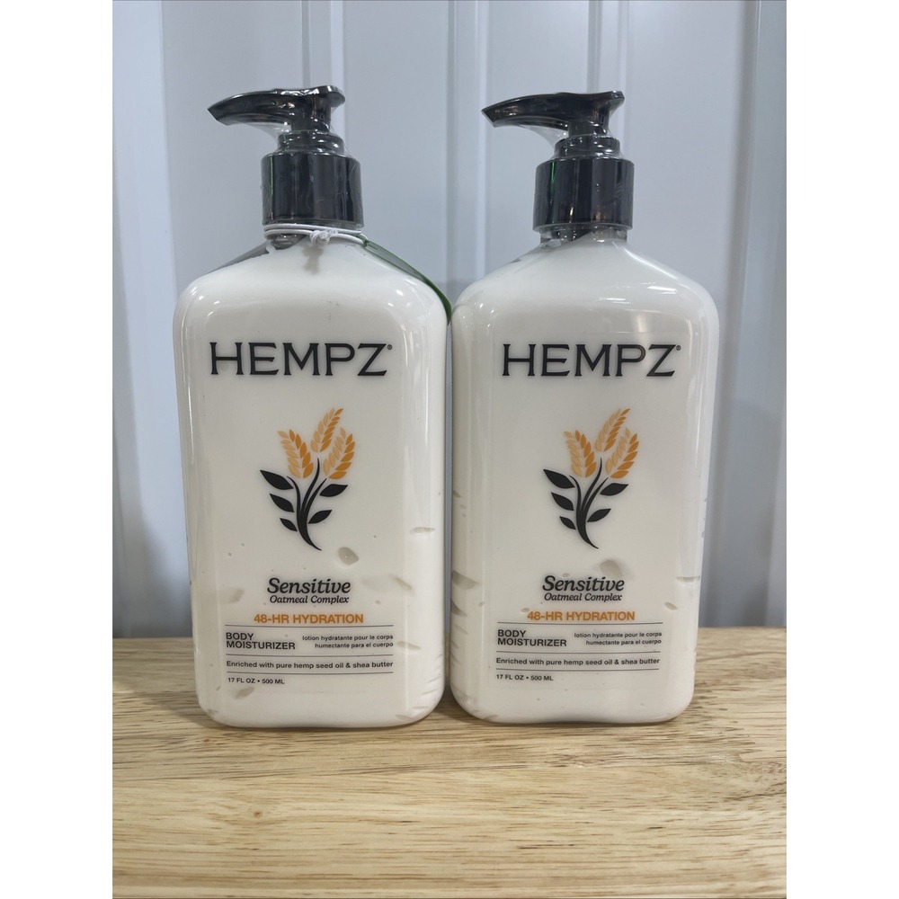 Hempz Sensitive Oatmeal Complex Body Moisturizer Lotion Hydration 17oz 2 Pack